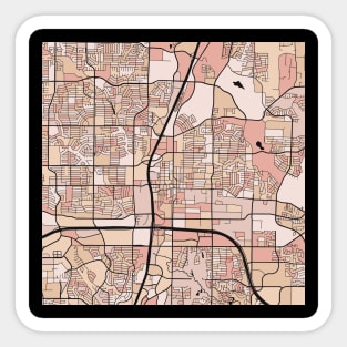 Plano Map Pattern in Soft Pink Pastels Sticker